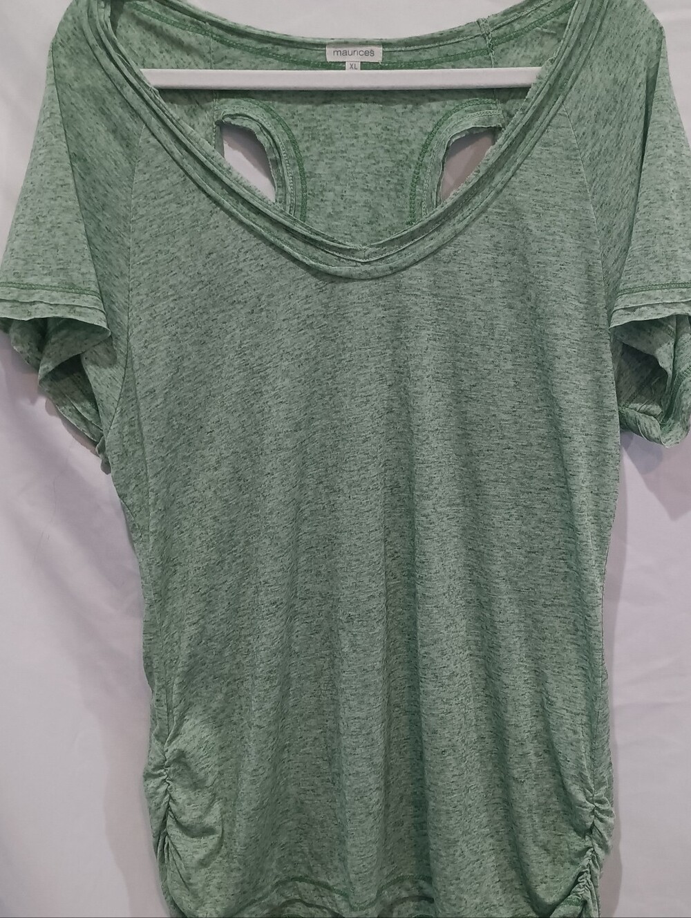 Maurices Heathered Mint Green Short Sleeve Scoop Neck Top